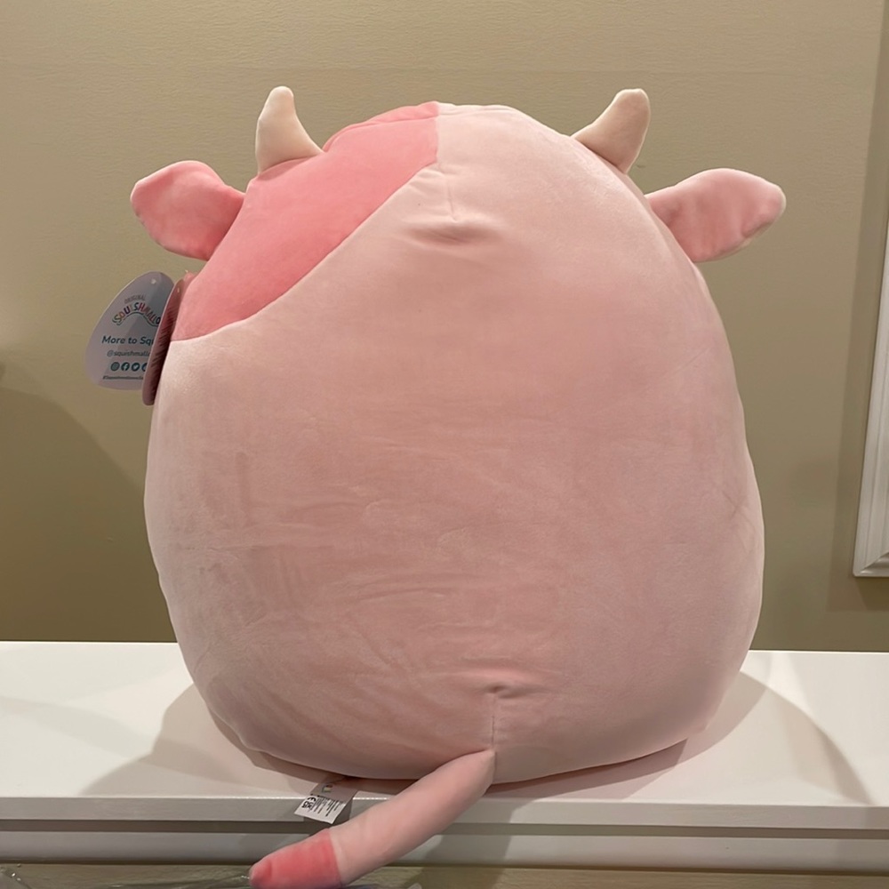 NWT 16” Clay the Strawberry Pink Cow Squishmallow - Picture 2 of 3